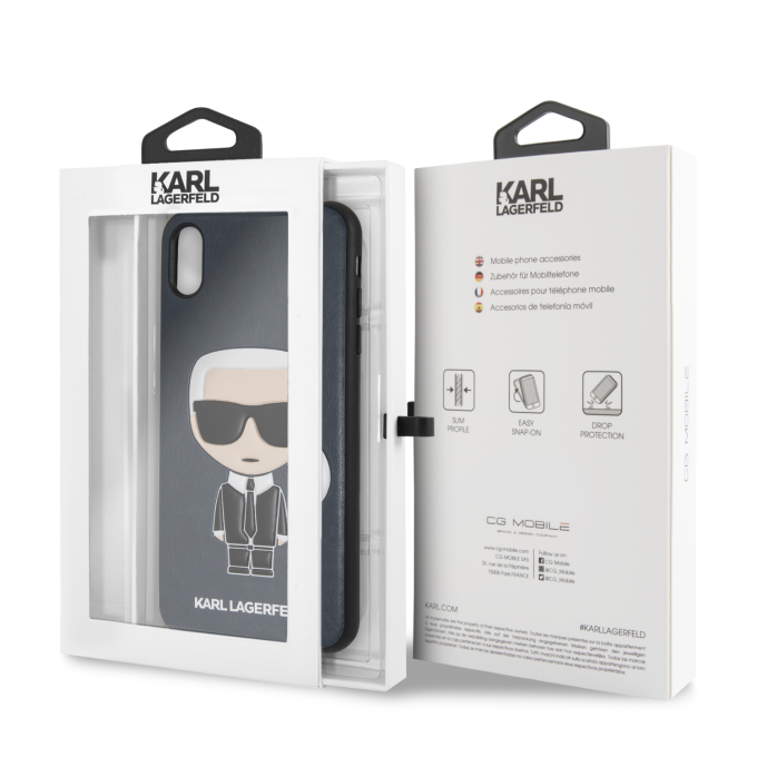 iPhone XS MAX mėlyna KARL LAGERFELD nugarėlė KLHCI65IKPUBL