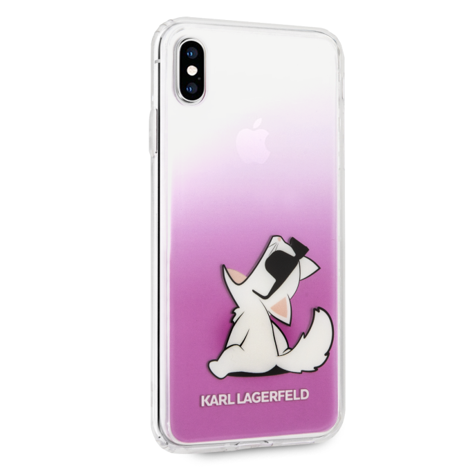iPhone XS MAX skaidri-rožinė KARL LAGERFELD nugarėlė KLHCI65CFNRCPI