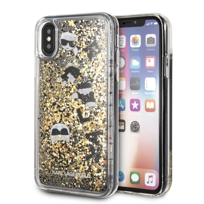 iPhone X/XS aukso sp. water KARL LAGERFELD nugarėlė KLHCPXROGO