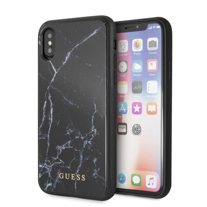 iPhone X/XS juoda GUESS nugarėlė GUHCPXHYMABK