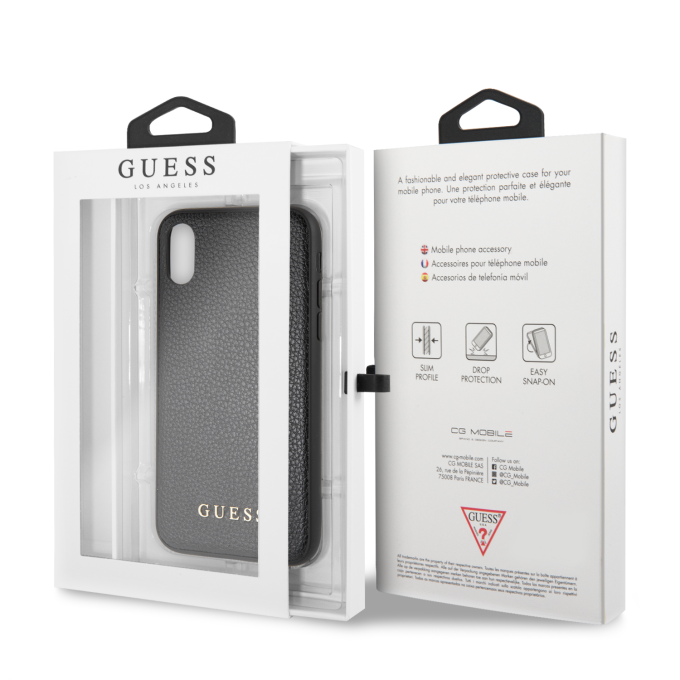 iPhone X/XS juoda GUESS nugarėlė GUHCPXIGLBK