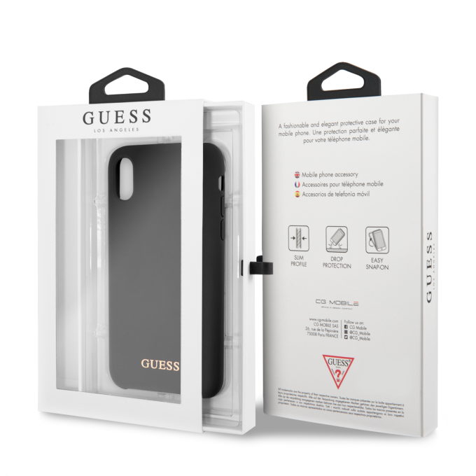 iPhone X/XS juoda GUESS nugarėlė GUHCPXLSGLBK