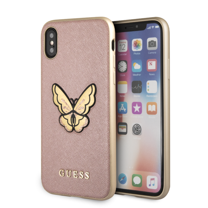 iPhone X/XS rausva GUESS nugarėlė GUHCPXESPBRG