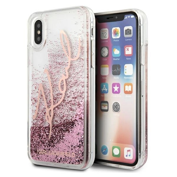 iPhone X/XS rausva water KARL LAGERFELD nugarėlė KLHCPXTRKSRG