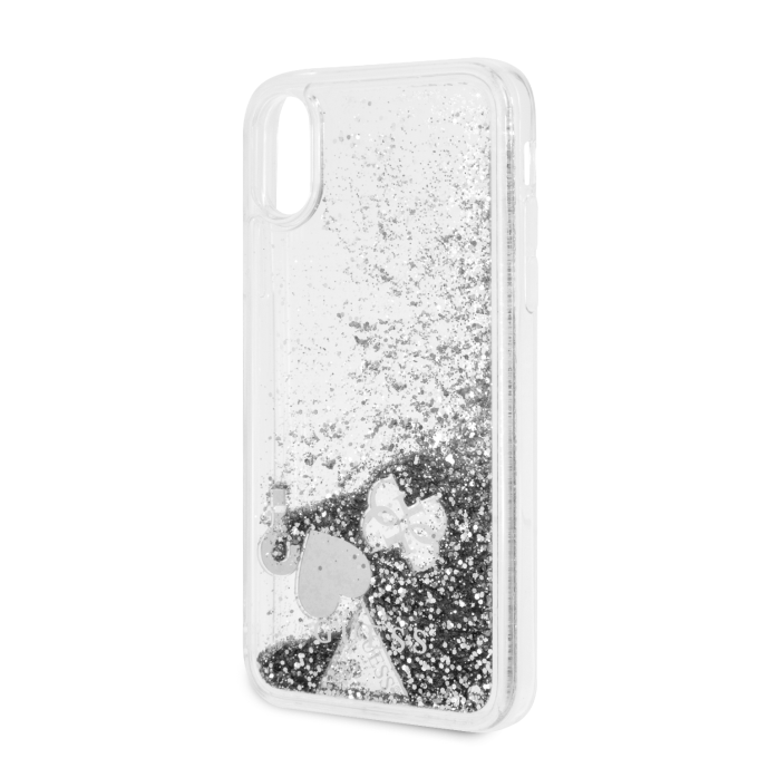 iPhone X/XS silver GUESS nugarėlė GUHCPXGLHFLSI