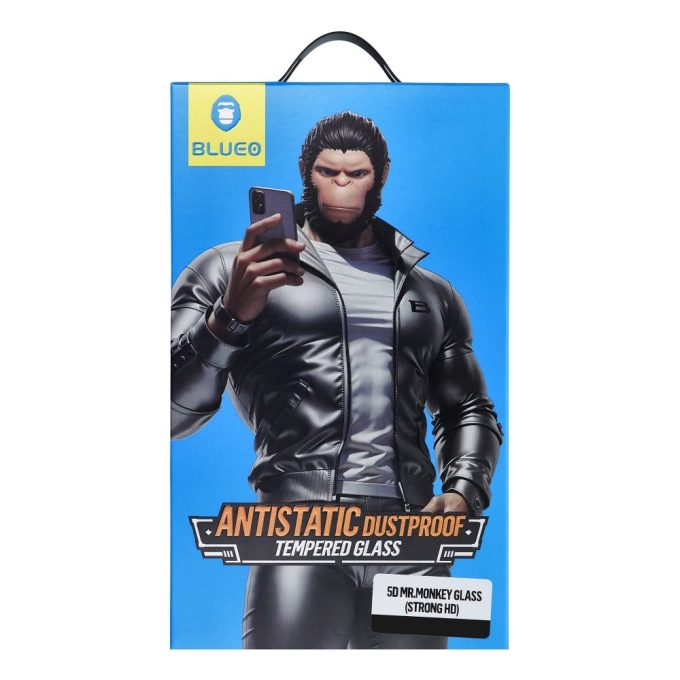 Samsung A54 5G black pilnas Mr. Monkey 5D stiklas