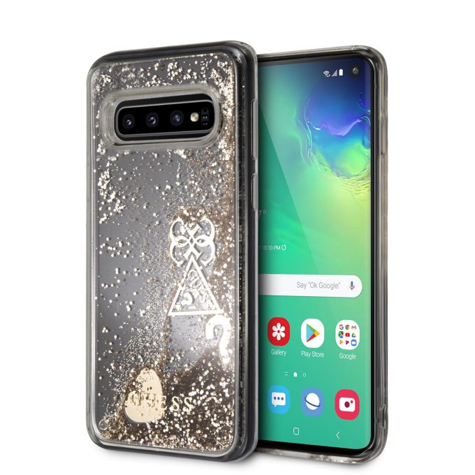 Samsung S10 gold GUESS nugarėlė GUHCS10GLHFLGO