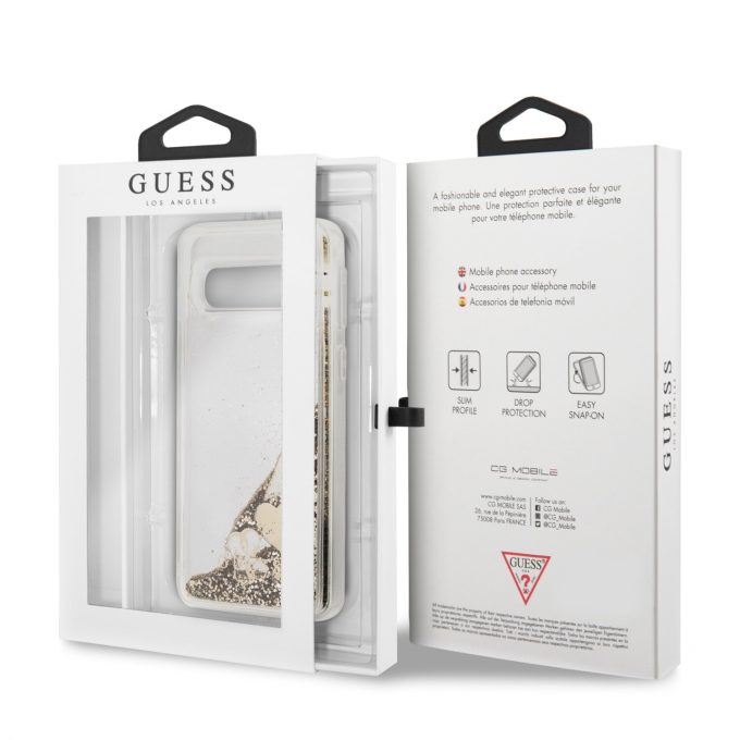 Samsung S10 gold GUESS nugarėlė GUHCS10GLHFLGO