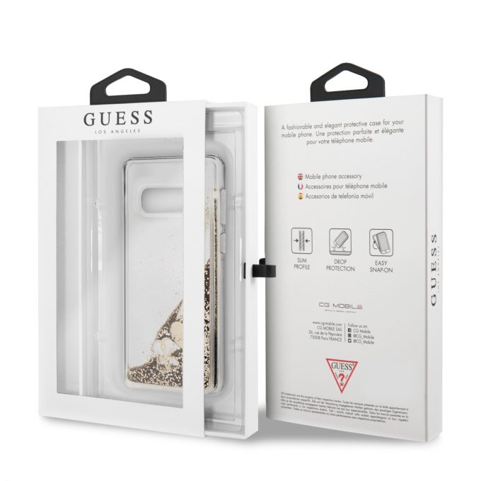 Samsung S10e aukso spalvos GUESS nugarėlė GUHCS10LGLHFLGO