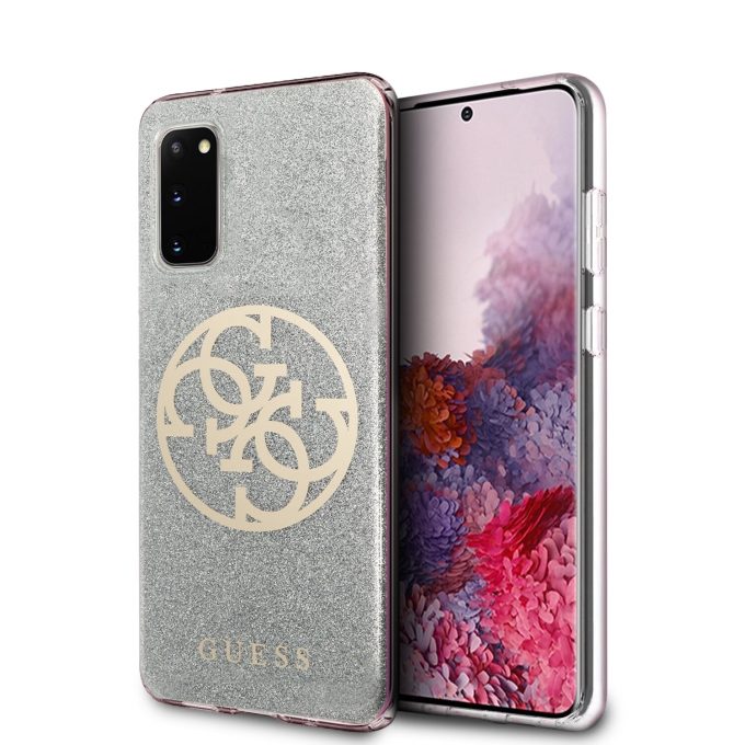 Samsung S20 sidabro spalvos GUESS nugarėlė GUHCS62PCUGLLG