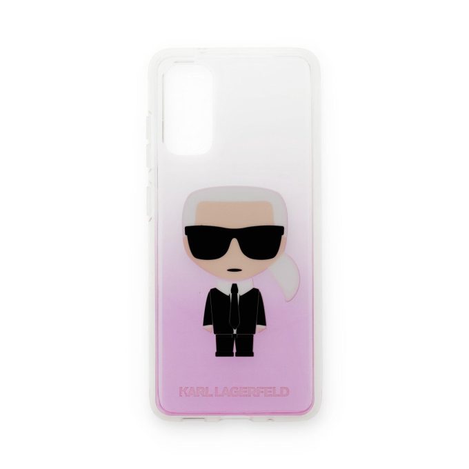 Samsung S20 skaidri-rožinė KARL LAGERFELD nugarėlė KLHCS62TRDFKPI