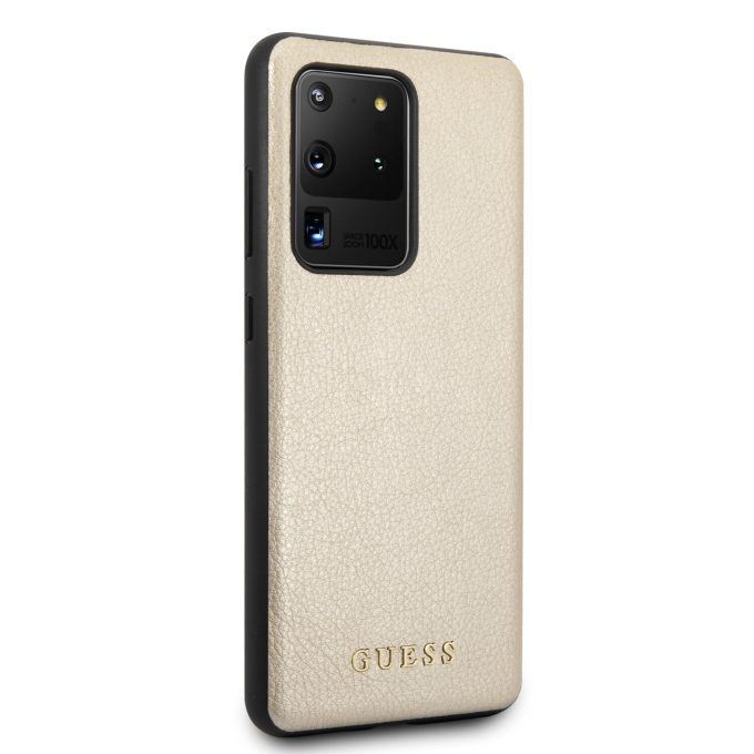 Samsung S20 ULTRA aukso spalvos GUESS nugarėlė GUHCS69IGLGO