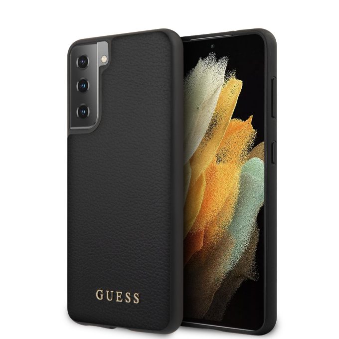 Samsung S21 juoda GUESS nugarėlė GUHCS21SIGLBK