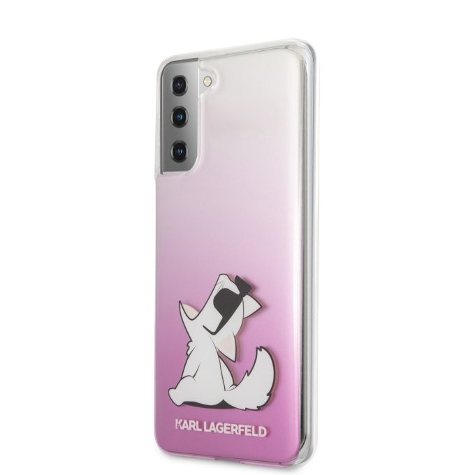 Samsung S21+ rožinė KARL LAGERFELD nugarėlė KLHCS21SSAKHBK