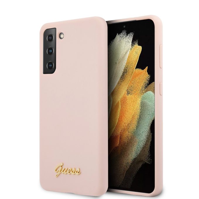 Samsung S21+ šviesiai rožinė GUESS nugarėlė GUHCS21MLSLMGLP