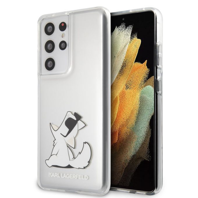 Samsung S21 ULTRA skaidri KARL LAGERFELD nugarėlė KLHCS21LCFNRC