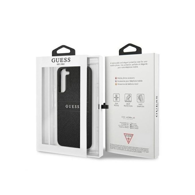 Samsung S22 juoda GUESS nugarėlė GUHCS22SPSASBBK