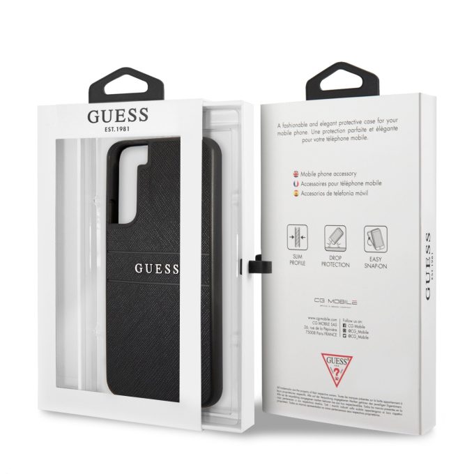 Samsung S22+ juoda GUESS nugarėlė GUHCS22MPSASBBK