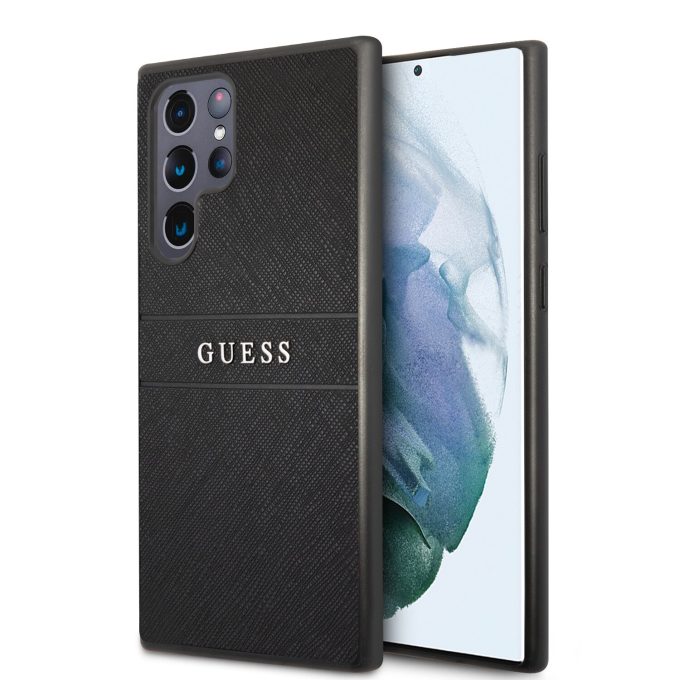 Samsung S22 ULTRA juoda GUESS nugarėlė GUHCS22LPSASBBK