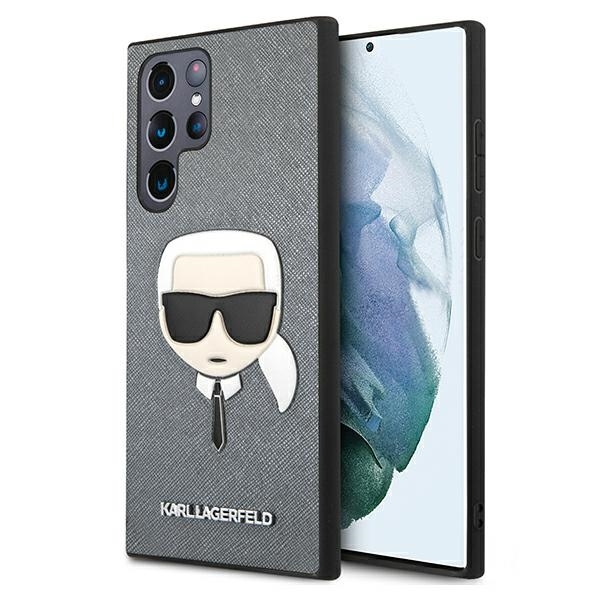 Samsung S22 ULTRA sidabro sp. KARL LAGERFELD nugarėlė KLHCS22LSAKHSL
