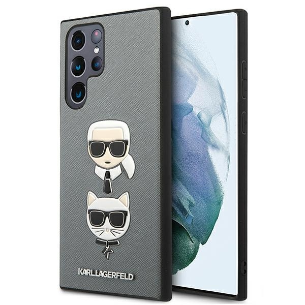Samsung S22 ULTRA sidabro sp. KARL LAGERFELD nugarėlė KLHCS22LSAKICKCSL