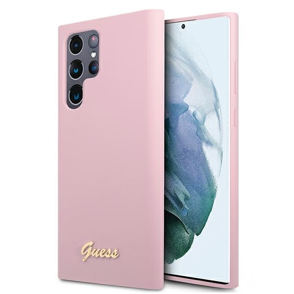 Samsung S22 ULTRA šv. rožinė GUESS nugarėlė GUHCS22LLSLMGLA