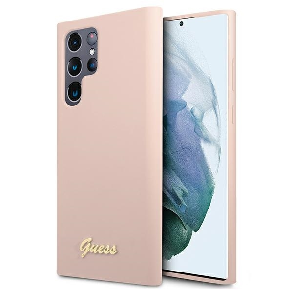 Samsung S22 ULTRA šv. rožinė GUESS nugarėlė GUHCS22LLSLMGPP