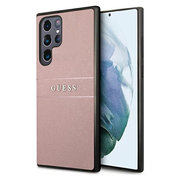 Samsung S22 ULTRA šv. rožinė GUESS nugarėlė GUHCS22LPSASBPI