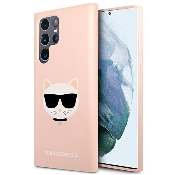Samsung S22 ULTRA šv. rožinė KARL LAGERFELD nugarėlė KLHCS22LSLCHPI