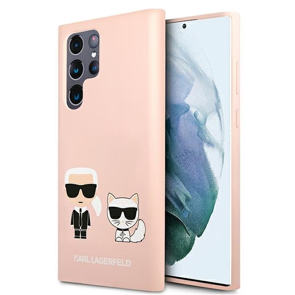 Samsung S22 ULTRA šv. rožinė KARL LAGERFELD nugarėlė KLHCS22LSSKCI