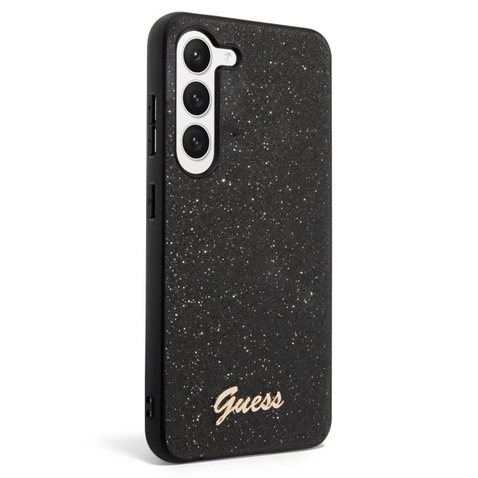 Samsung S23+ black Glitter Flakes GUESS nugarėlė