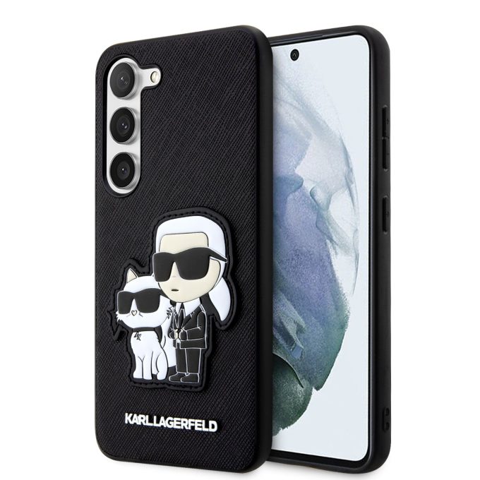 Samsung S23+ black NFT Saffiano Karl and Choupette KARL LAGERFELD nugarėlė