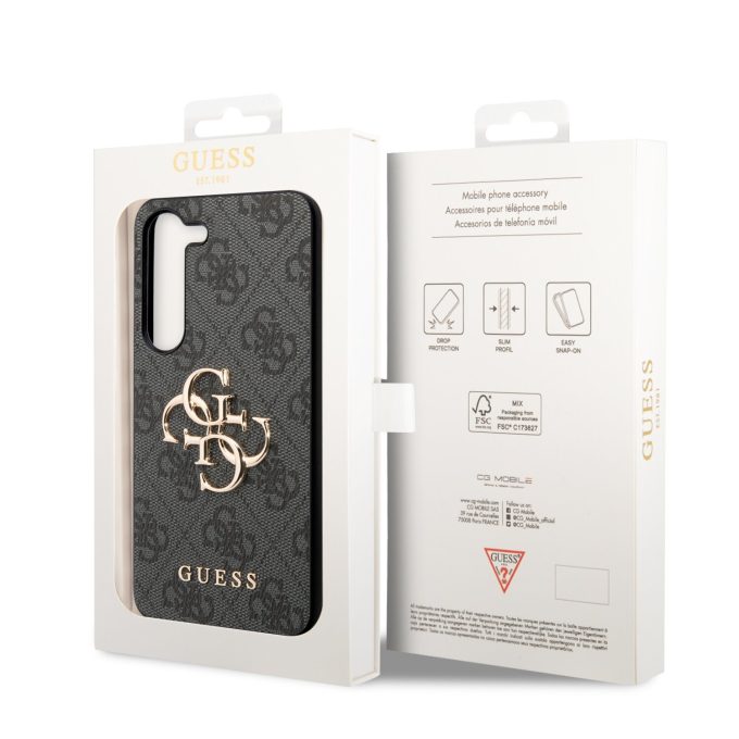 Samsung S23+ grey Metal Logo GUESS nugarėlė