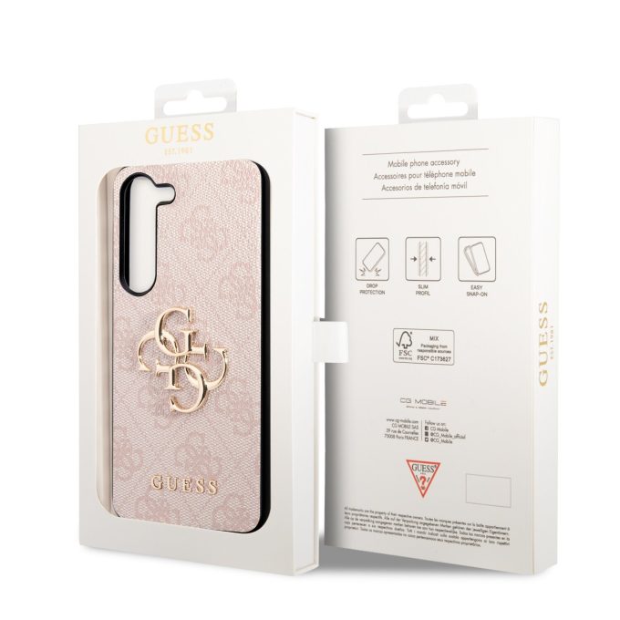 Samsung S23+ pink Metal Logo GUESS nugarėlė