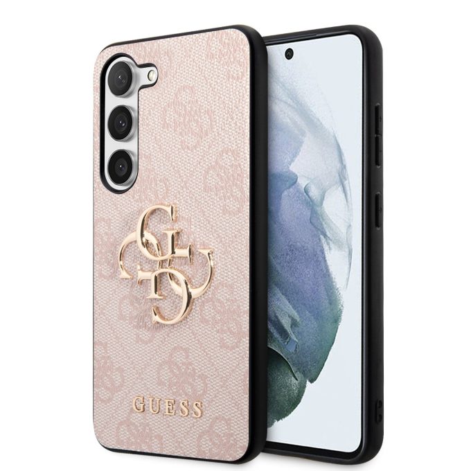 Samsung S23+ pink Metal Logo GUESS nugarėlė