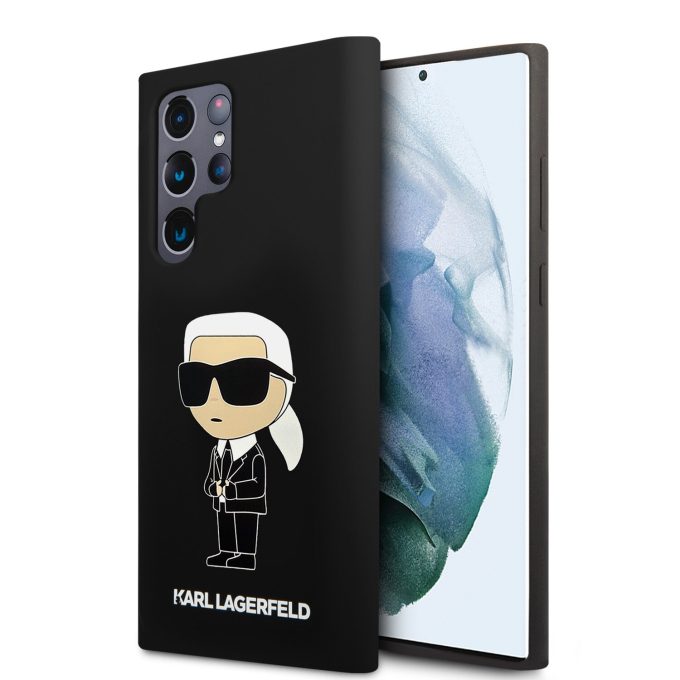 Samsung S23 ULTRA black NFT Liquid Silicone KARL LAGERFELD nugarėlė