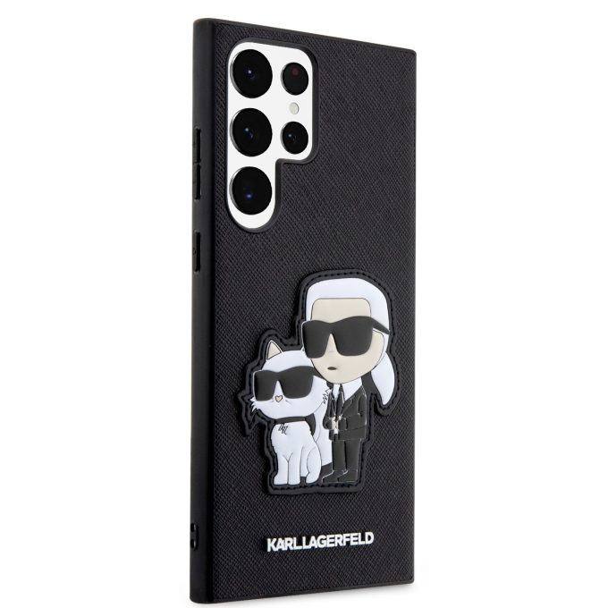 Samsung S23 ULTRA black NFT Saffiano Karl and Choupette KARL LAGERFELD nugarėlė