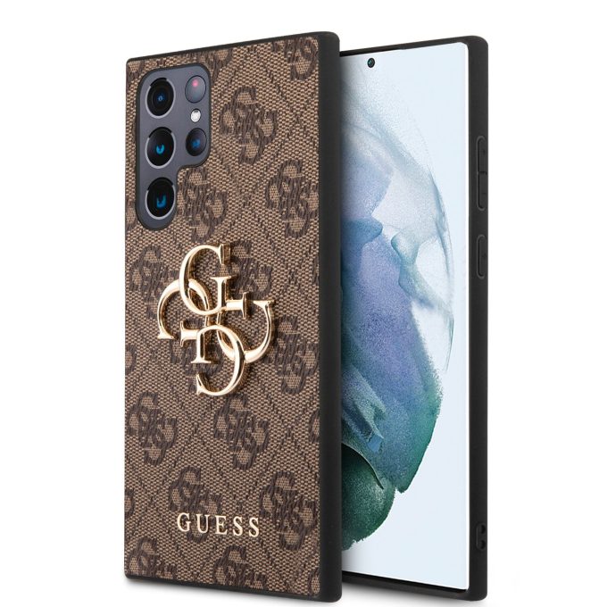 Samsung S23 ULTRA brown Metal Logo GUESS nugarėlė