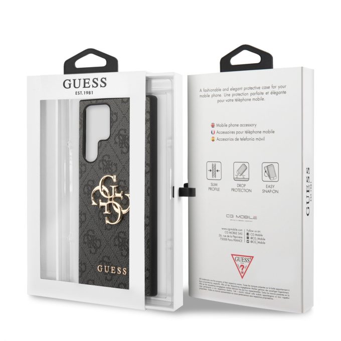 Samsung S23 ULTRA grey Metal Logo GUESS nugarėlė