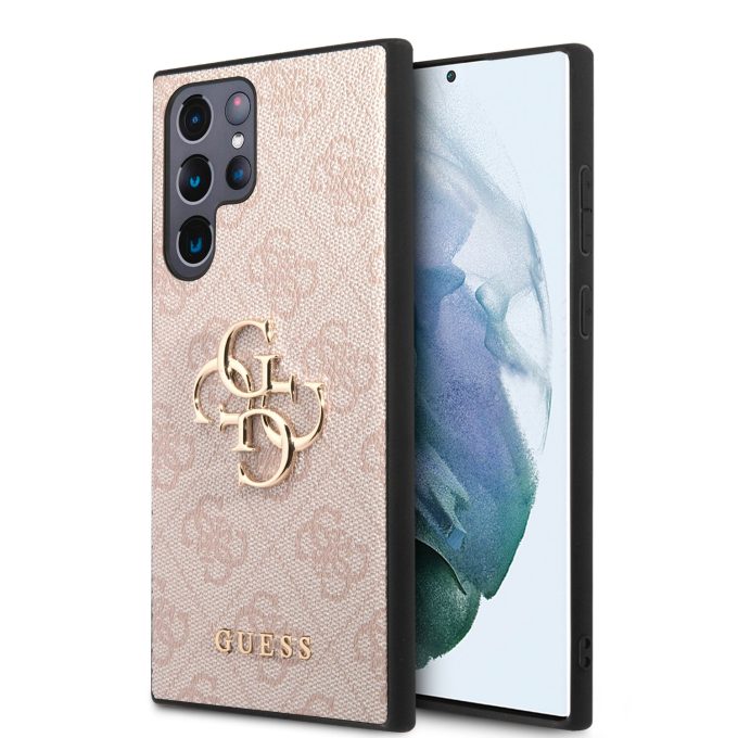 Samsung S23 ULTRA pink Metal Logo GUESS nugarėlė
