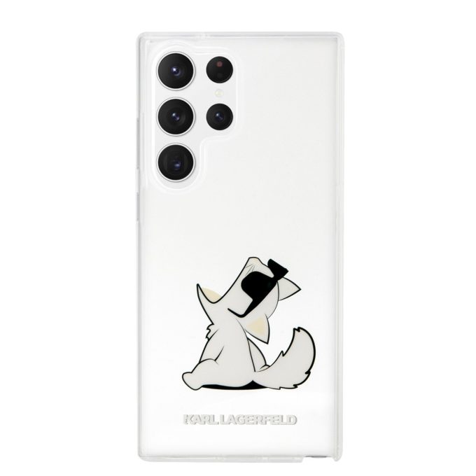Samsung S23 ULTRA transparent Choupette eat KARL LAGERFELD nugarėlė